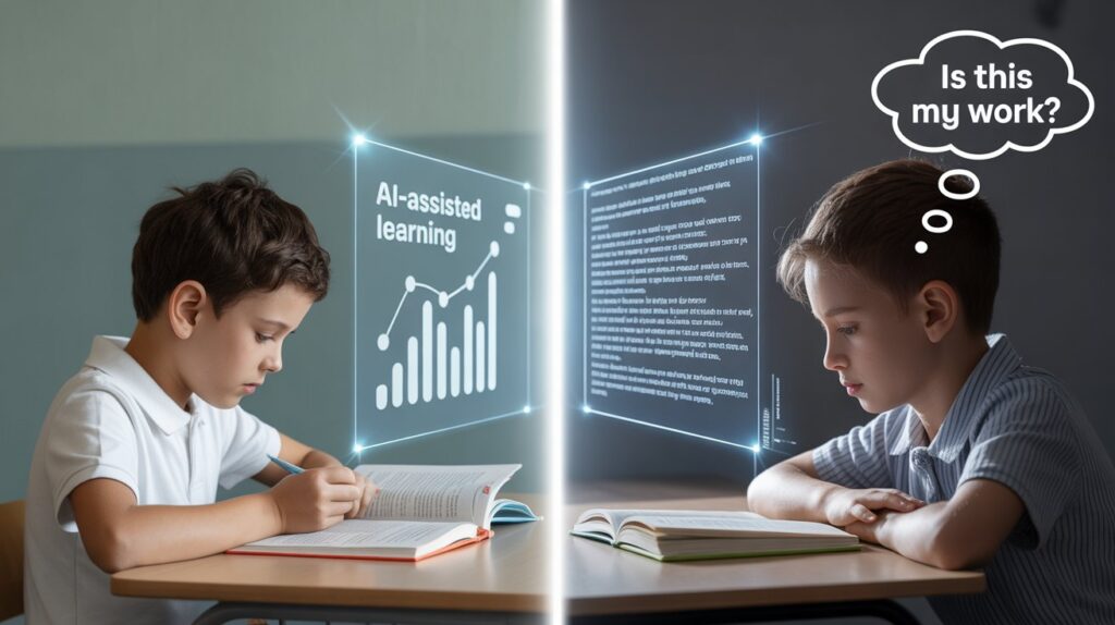Visual comparison of the advantages and limitations of AI tools for students.